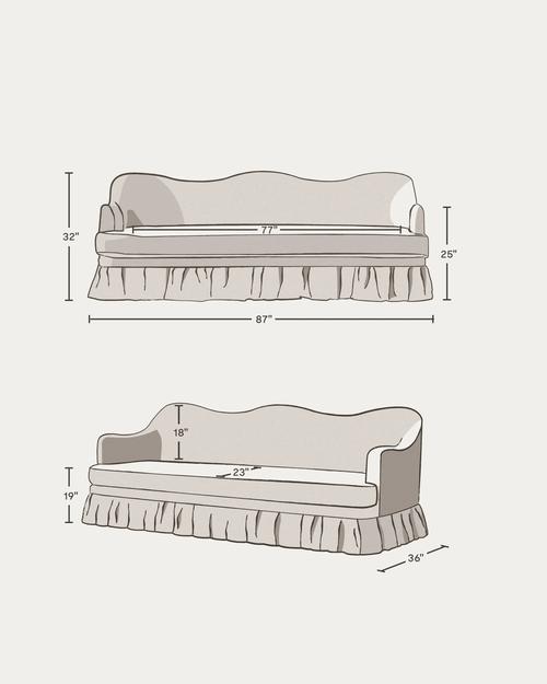 Rosamund Ruffled Sofa - Gallery Image #10